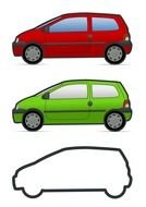 Three different cars clipart