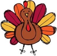 Colorful drawing of a turkey clipart