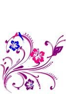 purple floral pattern with colorful buds