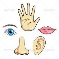 Eye Ear Nose Lips & Hand Miscellaneous Characters clipart