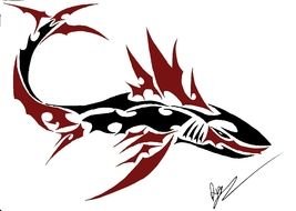 Clip art of Tribal Shark Tattoo Design