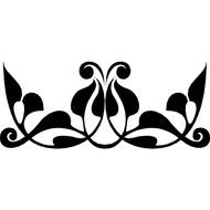 black leaf pattern on a white background