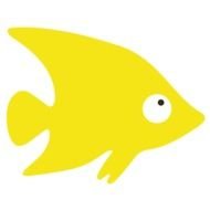 yellow fish on a white background