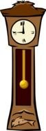 painted wooden clock on the floor