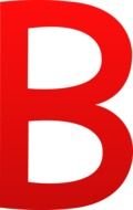 red letter B on a white background
