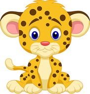 drawing of a small leopard on a white background