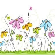 Clip art of the garden scene