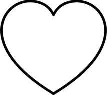 Black and white drawing of the heart clipart