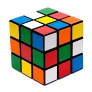 rubik's cube on a white background