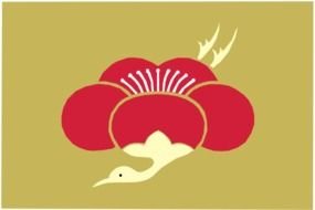 painted red bird on a gold background