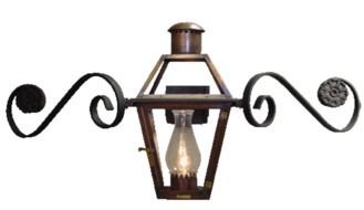 lamp with metal ornament