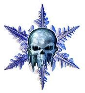 Skull and snowflake clipart