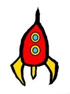 red Rocket Ship drawing