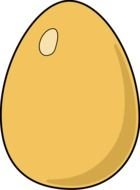 yellow egg on a white background