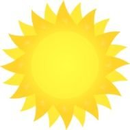 drawn sun with sharp rays