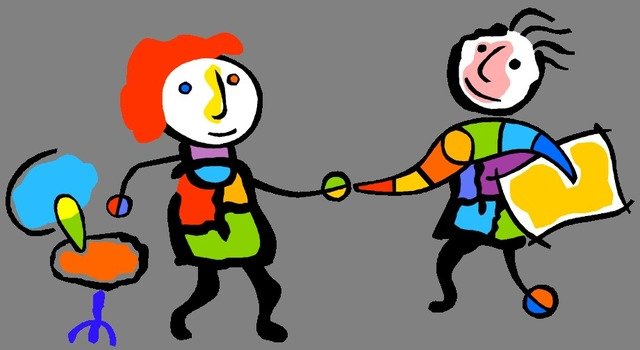 computer image of a couple in love in the office