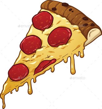 Salami Pizza Slice Food Objects clipart