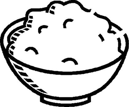 Bowl Of Rice Drawing Colouring Pages