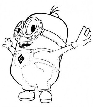 Here Home Despicable Me Dave The Minion In Coloring