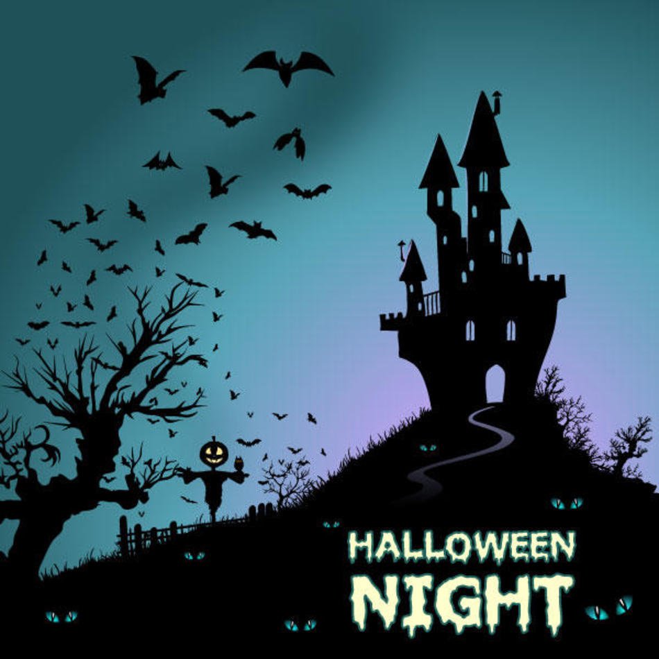 Background With Haunted House And Bats Vector Art 123freevectors