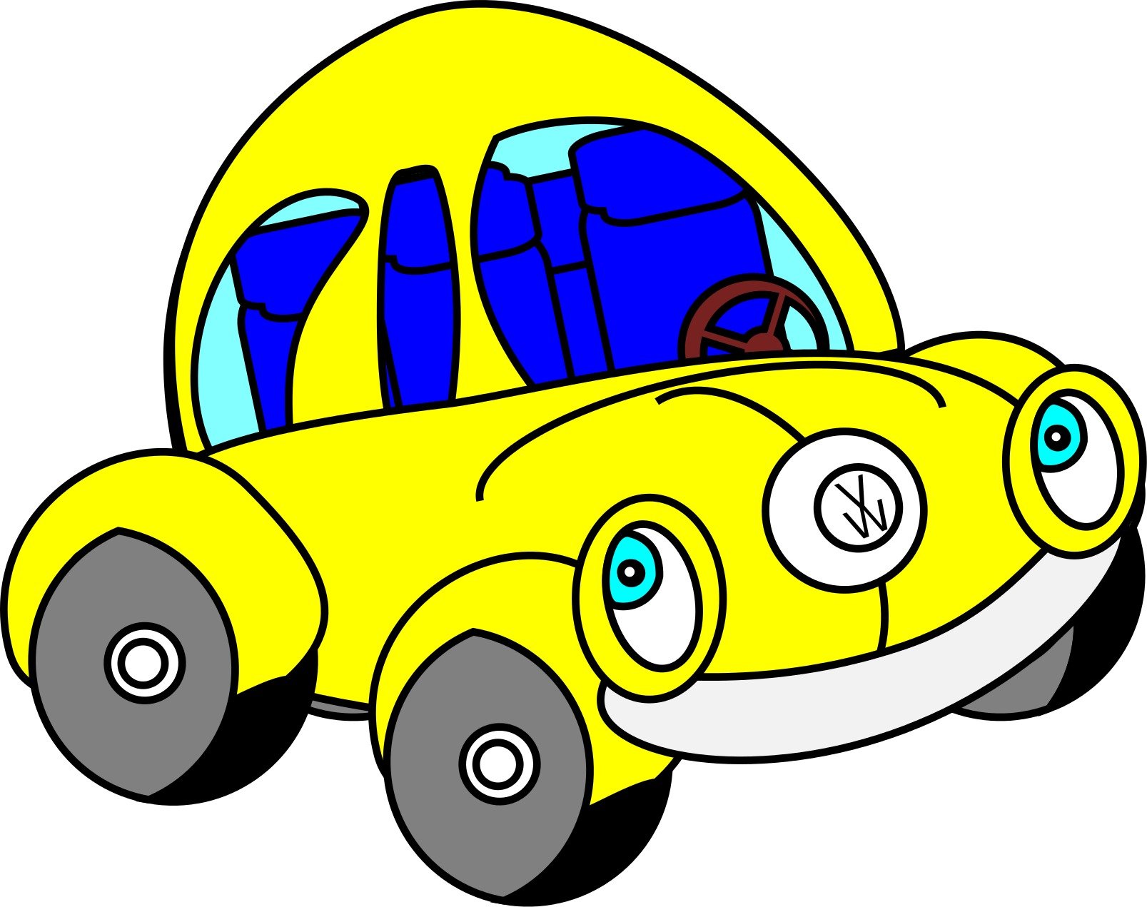 Happy wv Beatle, vintage car, drawing