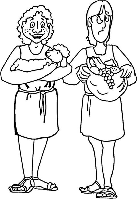 Cain And Abel Coloring Page drawing