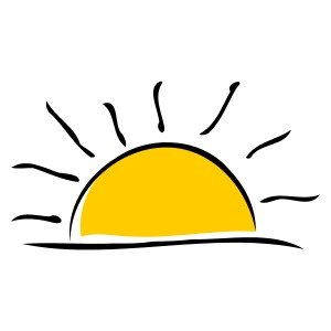 half of a sun as a symbol of dawn