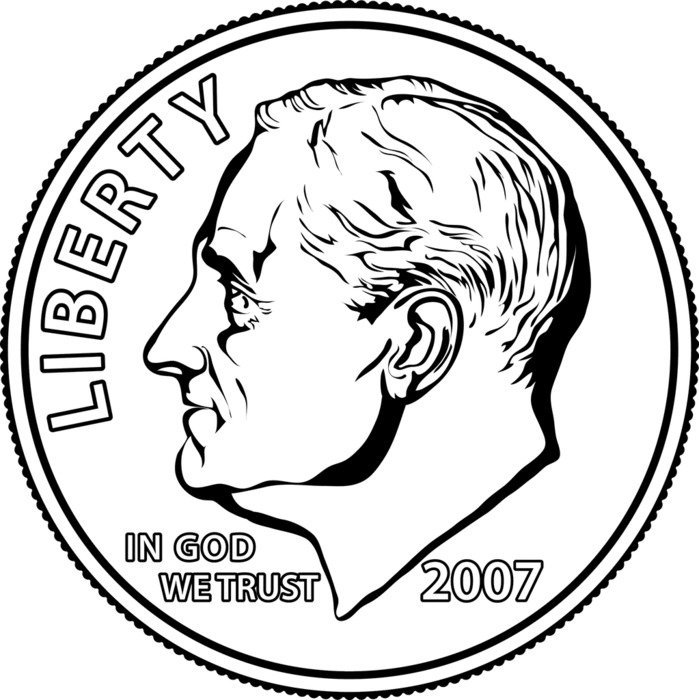 Portrait On A Dime drawing