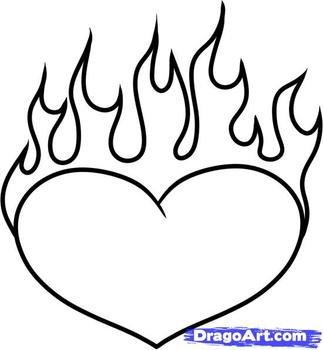 How To Draw A Heart On Fire Step By Tattoos Pop