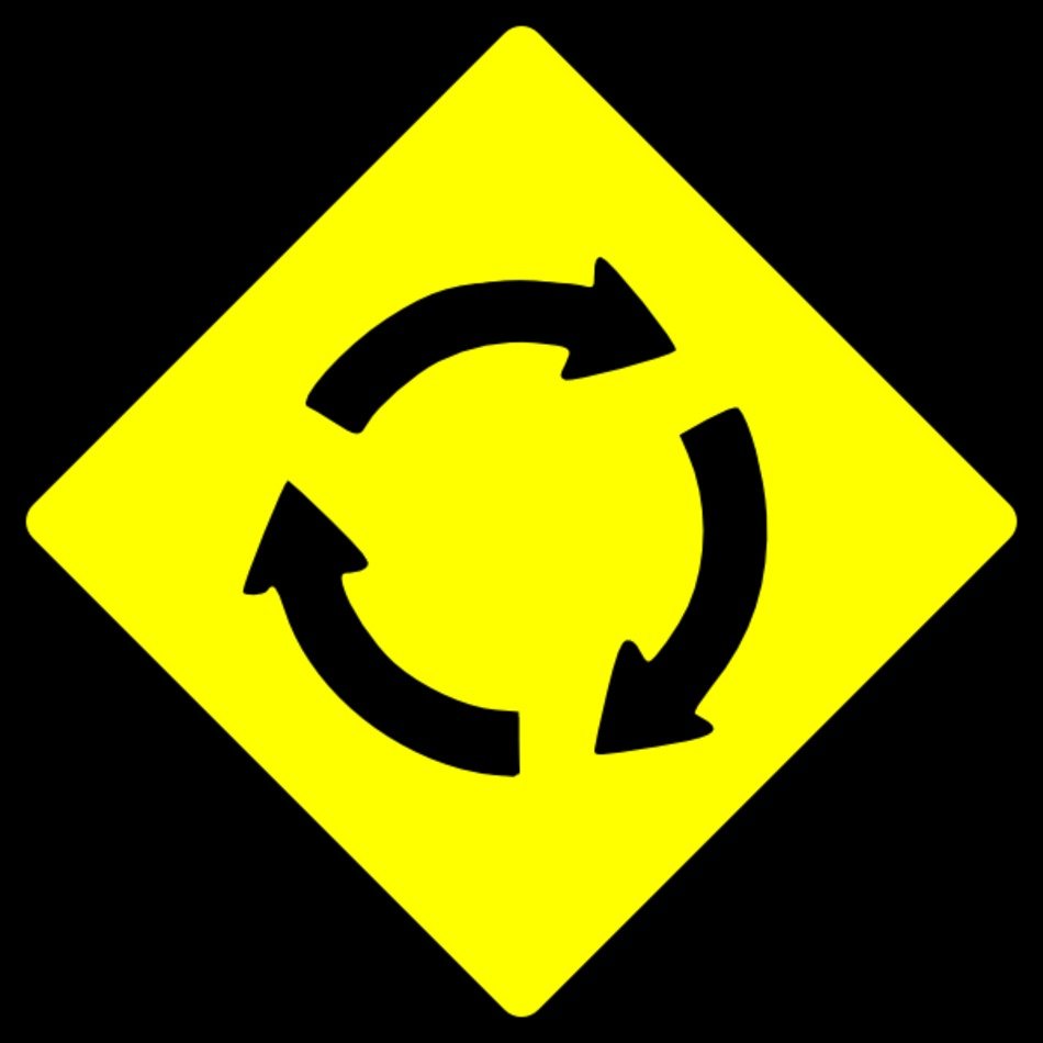 Caution Roundabout At Clkercom Vector Online