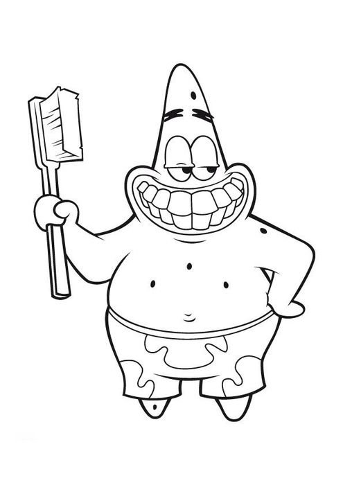 spongebob with a toothbrush as a graphic image