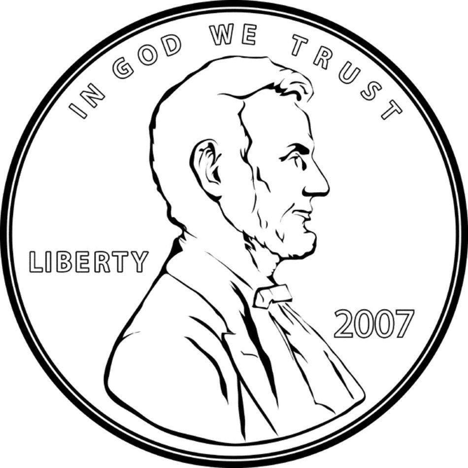 black and white coin with man
