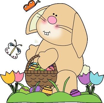 Spring Easter Bunny Image Holding An Basket