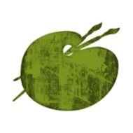 Art Palette Clip Black And White 045115 Green Grunge Clipart Icon