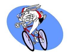 Clipart of angry bunny Riding a bike
