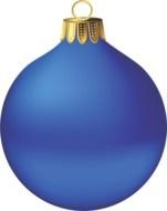 Blue beautiful Christmas ball decoration clipart