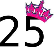 Pink Tilted Tiara And Number 25