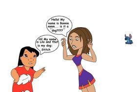 clipart of the lilo is talking with a girl