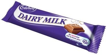 bar of milk chocolate in a purple label