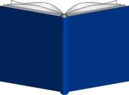 painted blue open book