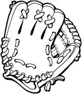 black-and-white stitched glove