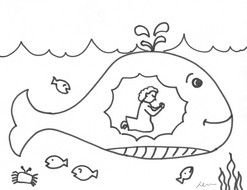 Clip art of man in a whale