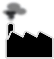 graphic depiction of a black nuclear power plant