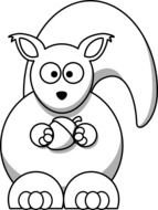 Squirrel Black And White drawing