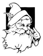 black and white portrait of Santa Claus in white beard