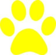 Clipart of Yellow Paw Print