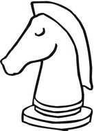 Black and white drawing of the chess piece clipart