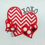 red hearts with different patterns
