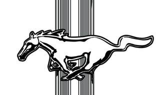 black and white mustang logo