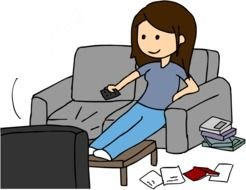 picture of a girl on a chair near the TV